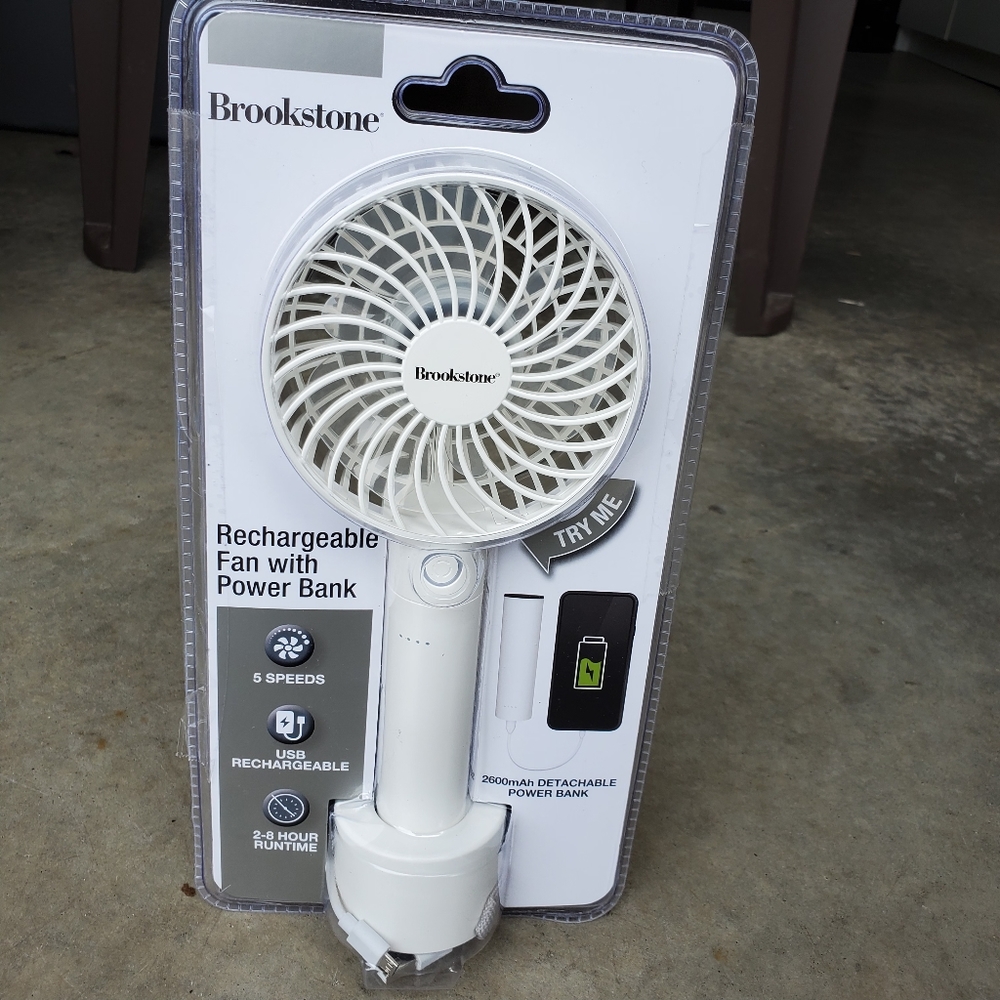 Brookstone Rechargeable Fan with Power Bank